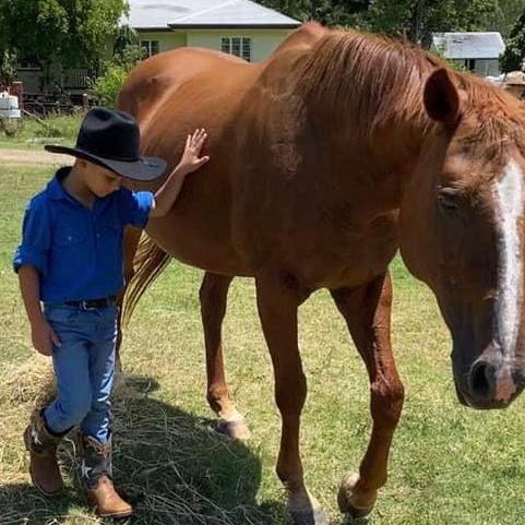 Kai’s mother, Megan Webber said they will return to the property and hopefully he will get to ride one of the many horses he connected with. Picture: Megan Webber.