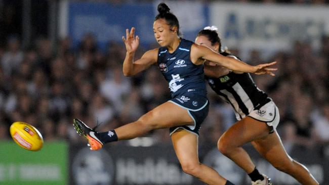 Darcy Vescio booted four goals and was best on ground in last year’s season opener.