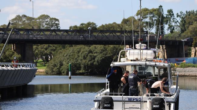 Police search of the Parramatta River.