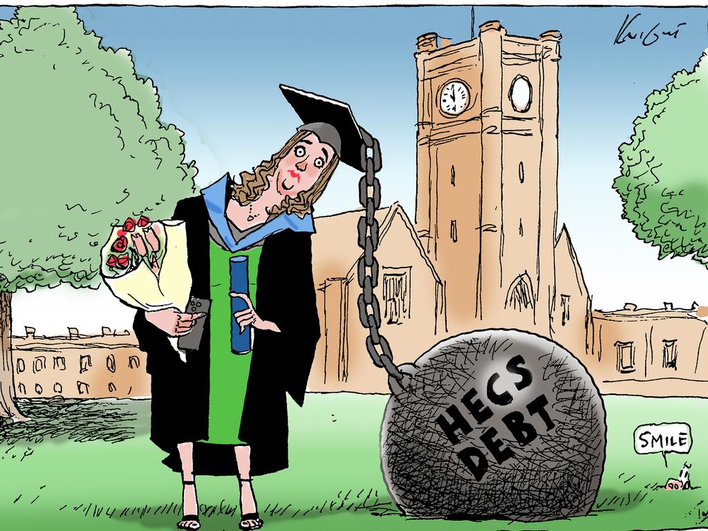 Mark Knight cartoon on increased HECS debt