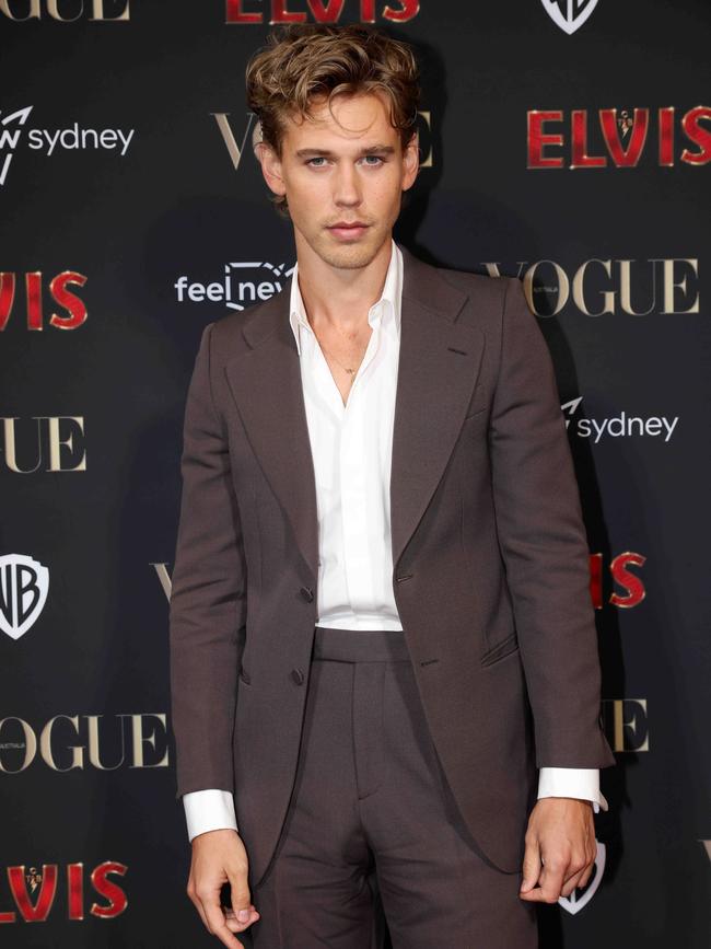 Austin Butler on the red carpet at the Sydney premiere of Elvis at The State Theatre. Picture: Damian Shaw