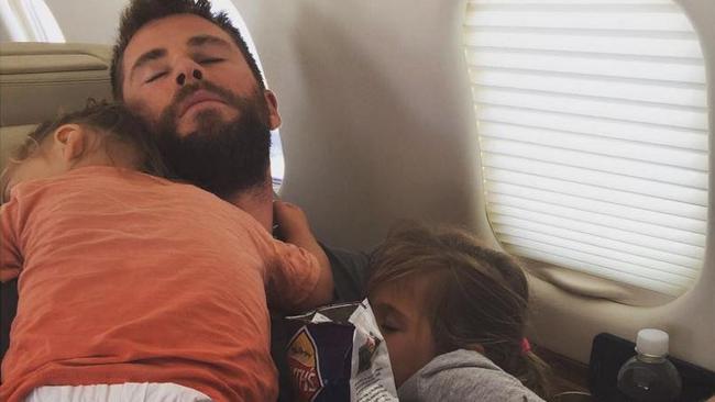 Chris has mastered the whole dad thing. Picture: Instagram