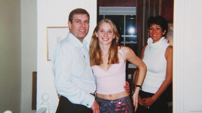 Prince Andrew and Virginia Roberts at Ghislaine Maxwell's townhouse in London, Britain on March 13, 2001. Picture: Florida Southern District Court/Supplied