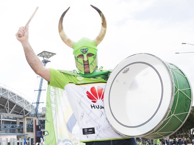 Raider fan of 30 years, Simon Tayoun, ahead of the NRL Grand Final of Canberra Raiders and Sydney Roosters tonight. Picture: Dylan Robinson