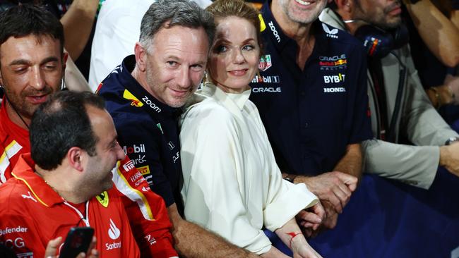 Christian Horner and Geri Horner in Saudi Arabia. (Photo by Clive Rose/Getty Images)