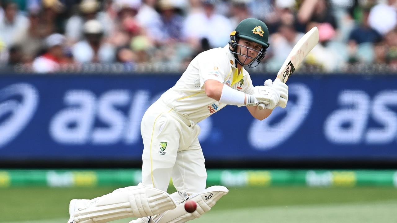 Harris plays a stroke through the leg side. Picture: Quinn Rooney/Getty Images