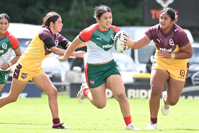 City player Keira Rangi Under 17 City v Country Girls rugby league. Saturday 13, 2024. Picture, John Gass