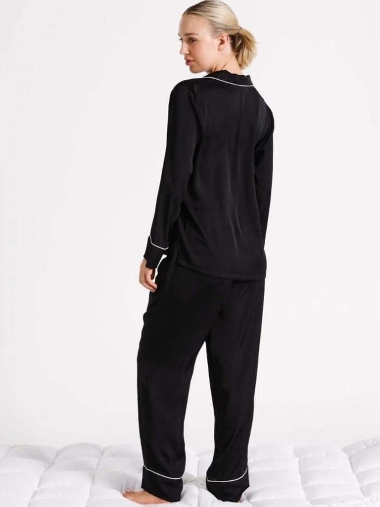 Chloe &amp; Lola Basics Long Sleeve Satin Pyjamas Set. Picture: Myer.