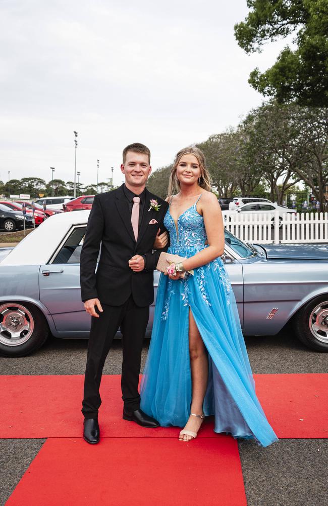 Graduate Janica Glasson is partnered by Ben Lockwood at The Industry School formal at Clifford Park Racecourse, Tuesday, November 12, 2024. Picture: Kevin Farmer