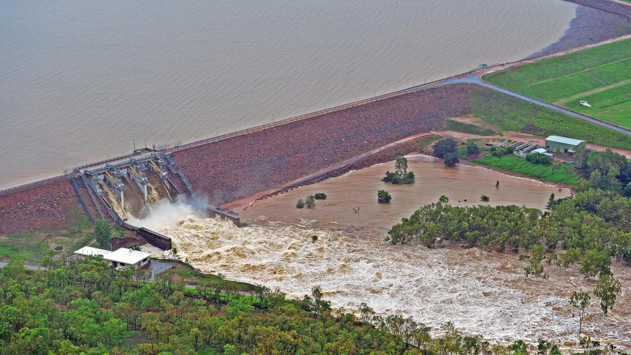 Townsville floods. Ross River Dam from a helicopter. Picture: Zak Simmonds