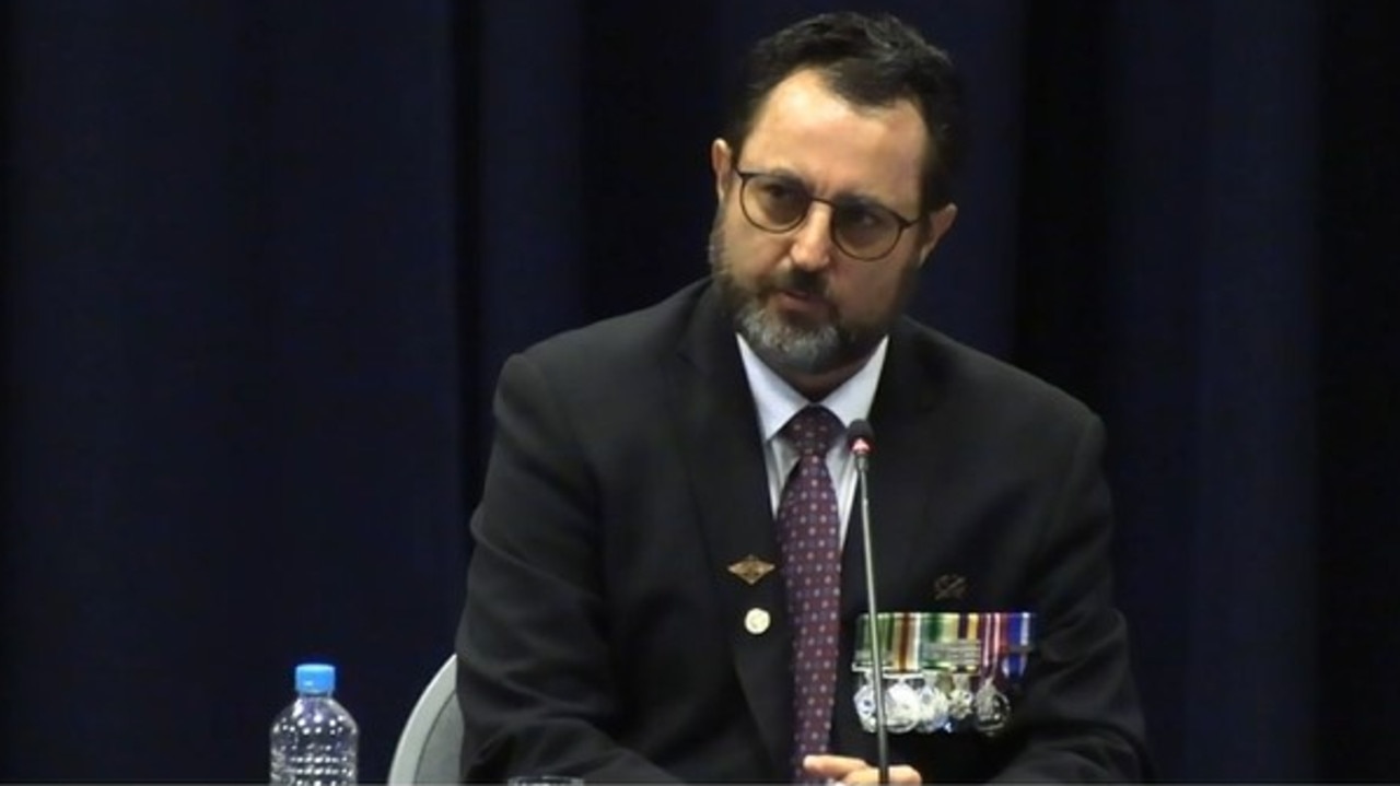 Warrant officer second class Simon Marshall giving evidence at the Royal Commission into Defence and Veteran Suicide.