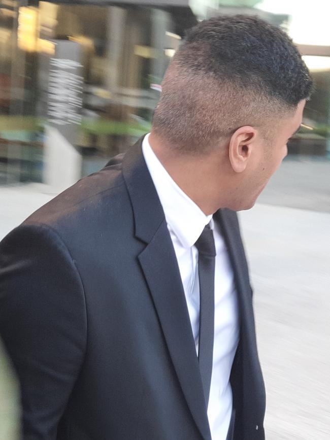 Queanbeyan rugby union player Ropati Dominic 'Dom' Finau leaves the ACT Supreme Court on the first day of his rape trial. Picture: Craig Dunlop