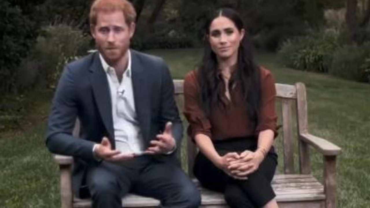 Harry and Meghan were criticised when they urged Americans to vote after the comments were interpreted as being pro Joe Biden. Picture: Time100