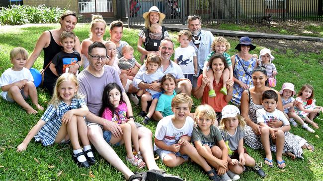 Ivanhoe Park Pre-School supporters at Manly on Monday December 17th. Parents and kids are upset The Ivanhoe Park Pre-School is closing. Picture:  (AAP IMAGE / Troy Snook)