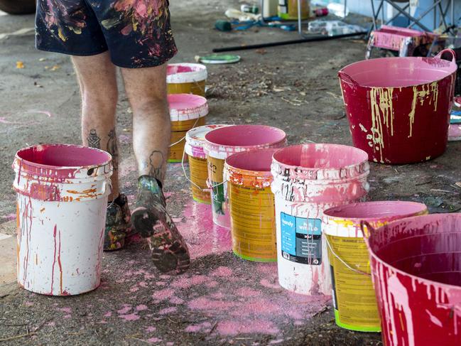 Stay Grounded is the first mural Mr Bennett has painted in Darwin but he says it won’t be the last. Picture: Floss Adams.