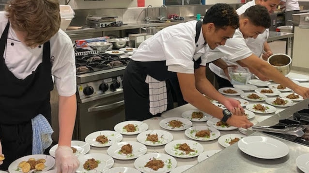 Year 11 Beenleigh State High School catering students cooked the three-course meal.