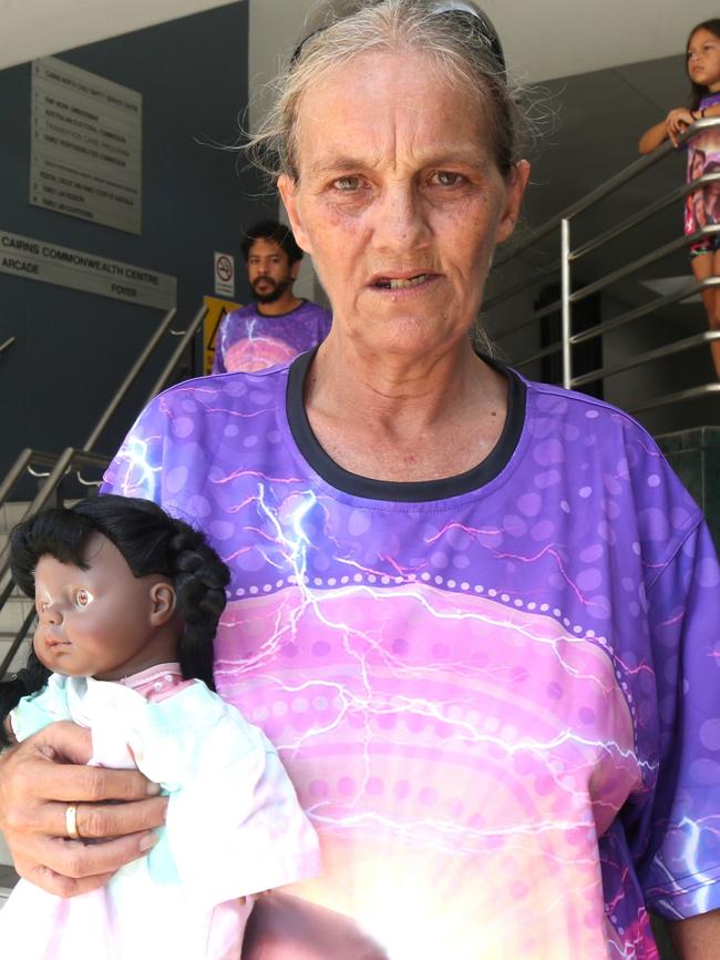 Timika Allen’s biological grandmother Shirley Tognola led the protest involving up to 60 people on Friday. Picture: Peter Carruthers