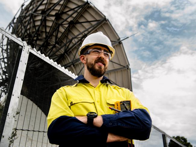 Rhys Ferrari, 21yo engineering apprentice working for BAE in Adelaide, Sunday, March 1, 2020. (AAP Image/ Morgan Sette)