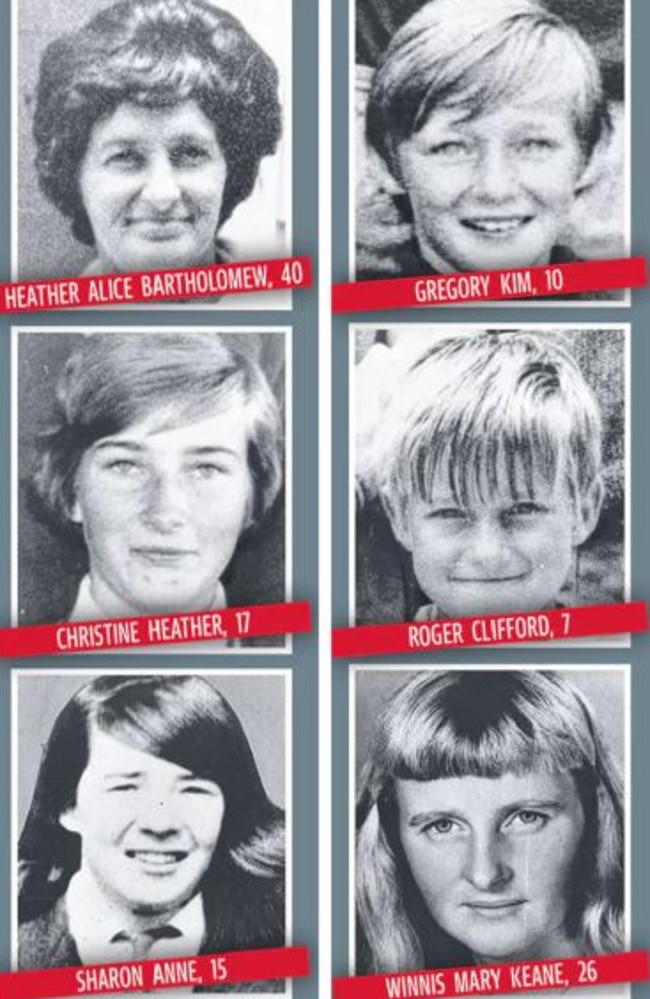 Victims of mass murderer Clifford Bartholomew.