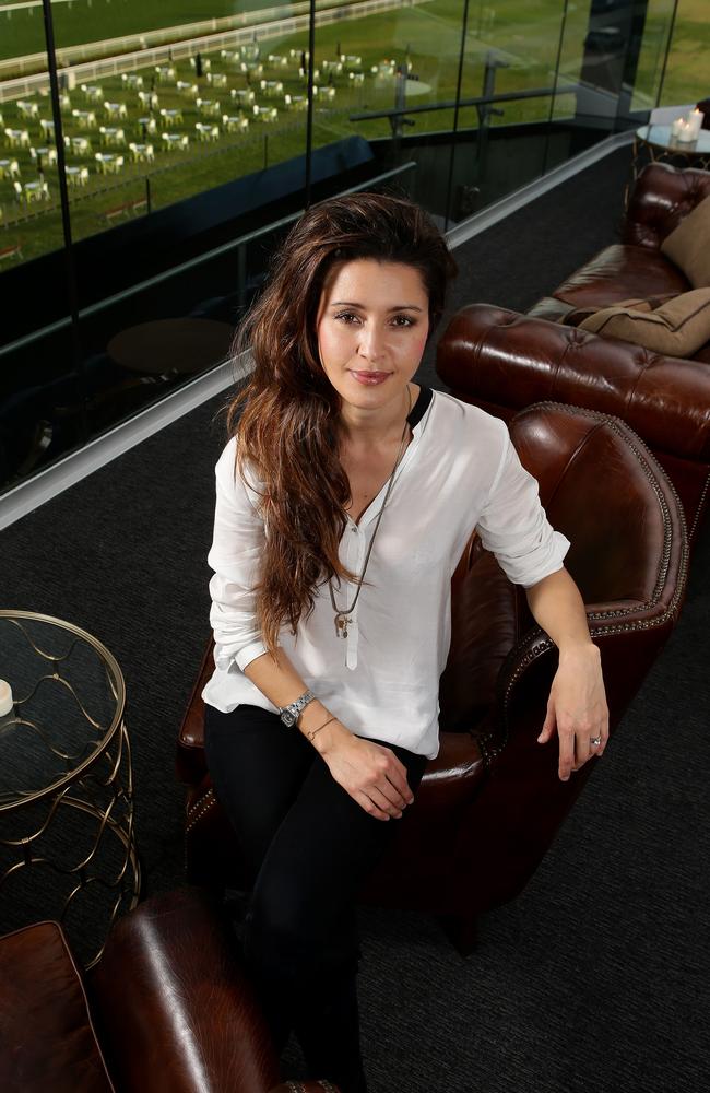 Michelle Leslie in the corporate box that she designed for John Singleton in the new grandstand at Randwick Race course.