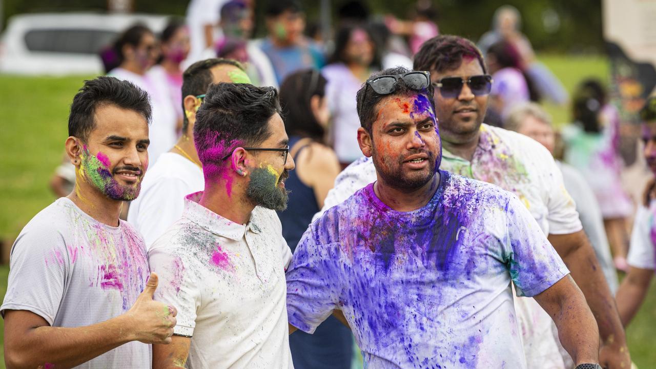 The Toowoomba Indian and Nepalese communities celebrate Holi, the festival of colours, Saturday, March 23, 2024. Picture: Kevin Farmer