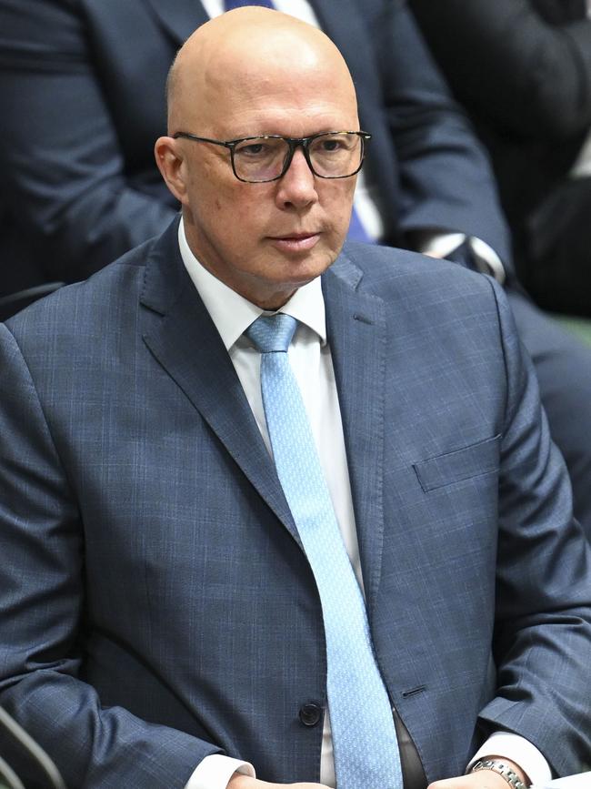 Leader of the Opposition Peter Dutton savaged the PM’s response earlier on Sunday. Picture: NewsWire / Martin Ollman