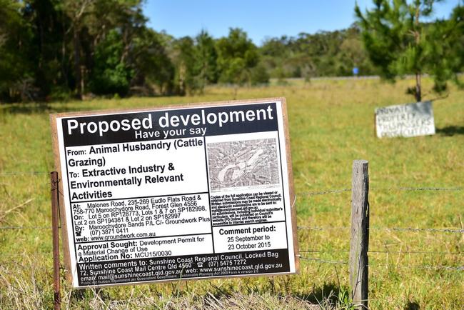 The proposed Sand Mine along Maroochydore Road has come up against opposition from locals. . Picture: Che Chapman