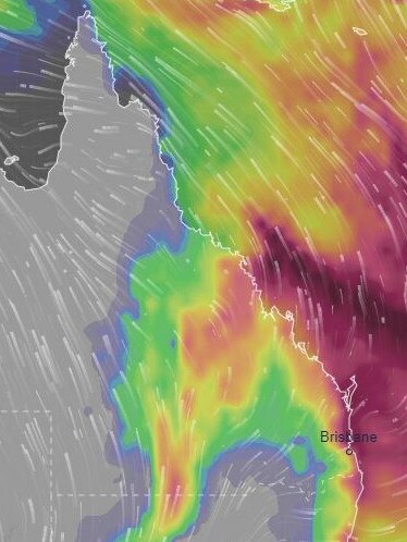 Parts of Queensland are in for heavy rain over the next week. Picture: Ventusky