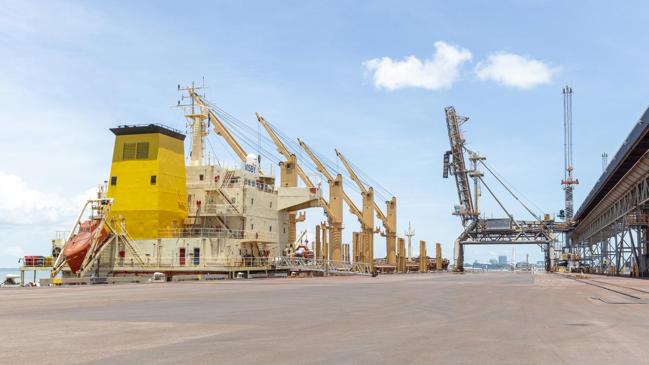 The bulk carrier ship ready to export magnetite from Australia to China. Picture: Floss Adams