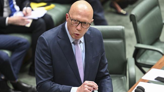 Peter Dutton has walked back plans to slash the net overseas migration intake to 160,000. Picture: Martin Ollman/NewsWire