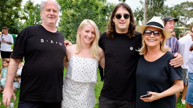 Michael Gudinski with children Kate and Matt, and wife Sue. Picture: Supplied.