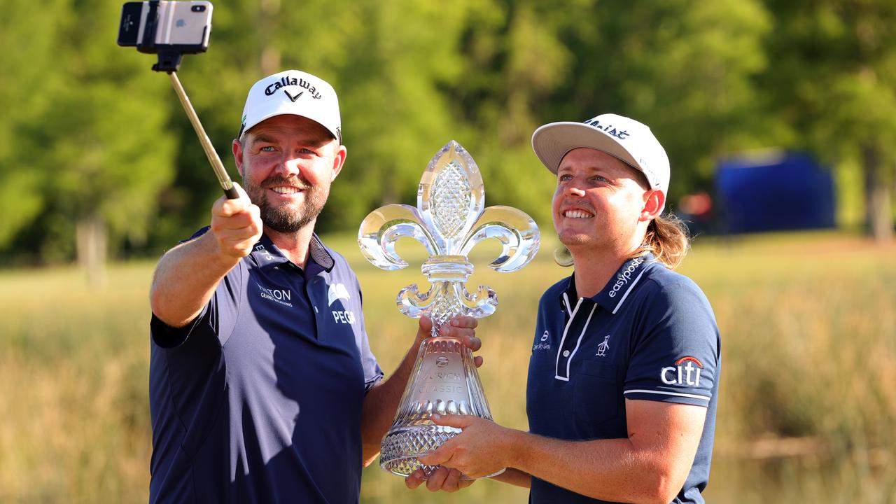 Best buddied Marc Leishman and Cameron Smith won the Zurich Classic of New Orleans together (Photo by Stacy Revere/Getty Images)