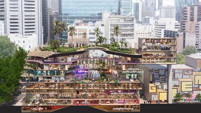 An artist’s impression of the proposed development at 34-60 Little Collins Street, Melbourne.