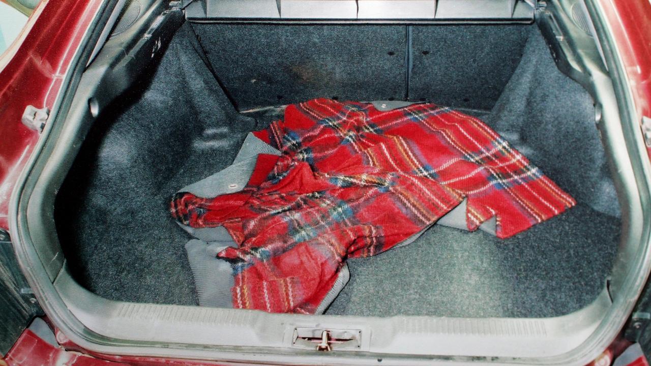 The boot of Maria Korp's car where her unconscious body was found. Picture: Victoria Police