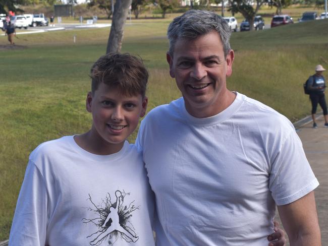 Brisbane's Sam and Mark Kelley at the Basketball Queensland under-14 girls state championships in Rockhampton on June 30, 2024.