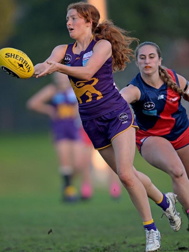 VAFA: Action from the clash between Collegians and Coburg. Picture: Andy Brownbill