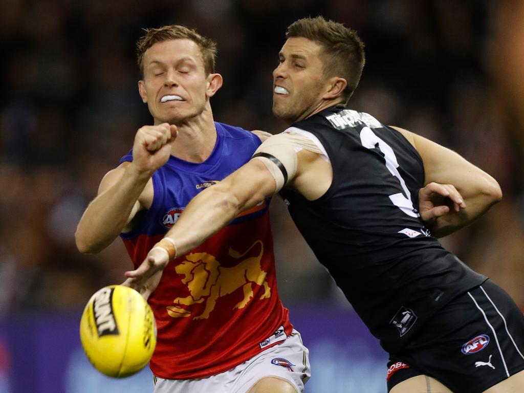 Former Carlton captain Marc Murphy (right) is out injured. Picture: Michael Willson/AFL Photos via Getty Images