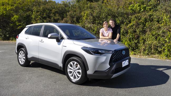 Jules Lucht and Iain Curry with the Toyota Corolla Cross