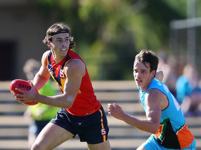 Ben Campeoreale is surging up draft boards. Picture: Sarah Reed/AFL Photos via Getty Images