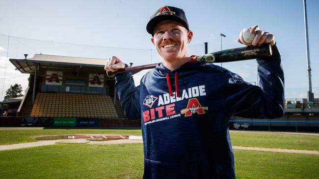 Adelaide Bite has re-signed manager Chris Adamson for the next two Australian Baseball League seasons. Picture: Matt Turner