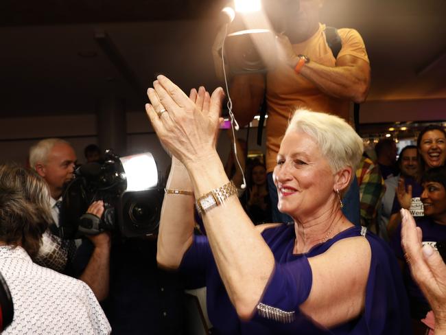 Kerryn Phelps is victorious as she wins the seat of Wentworth. Picture: AAP Image/Chris Pavlich