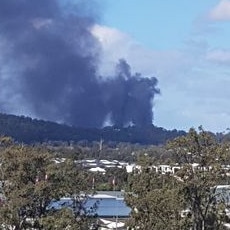 Smoke from the fire at Molendinar.