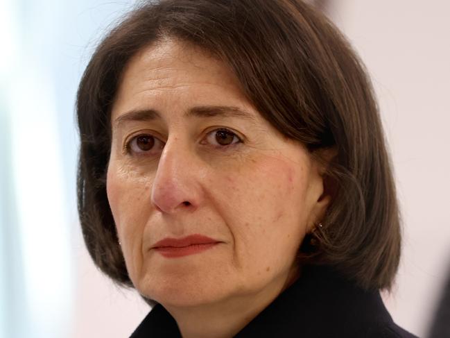 SYDNEY, AUSTRALIA - NewsWire Photos APRIL 22, 2021: Premier Gladys Berejiklian, speaks at a press conference while visiting a NSW Health Mass Vaccination Centre that is under construction at Sydney Olympic Park.Picture: NCA NewsWire / Damian Shaw