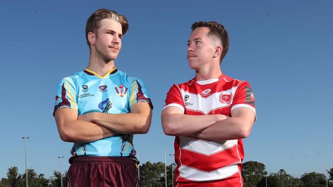 Keebra Park take on Palm Beach Currumbin in the southeast QLD schoolboy finals. captains Blake Mozer (Keebra) and Tom Weaver (PBC) ready for the challenge. Picture Glenn Hampson