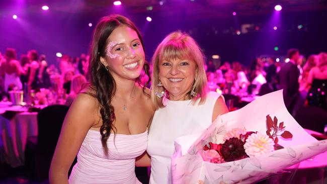 Sophia Rizzo and Donna Gates at Gold Coast Bulletin Women of the Year Awards Presented by Harvey Norman 2024. Picture, Portia Large.