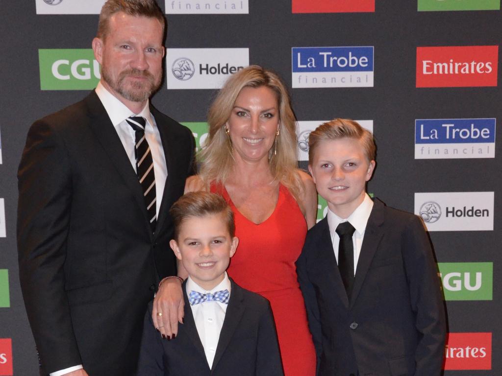 Nathan and Tania Buckley with their sons Ayce and Jett in 2018.