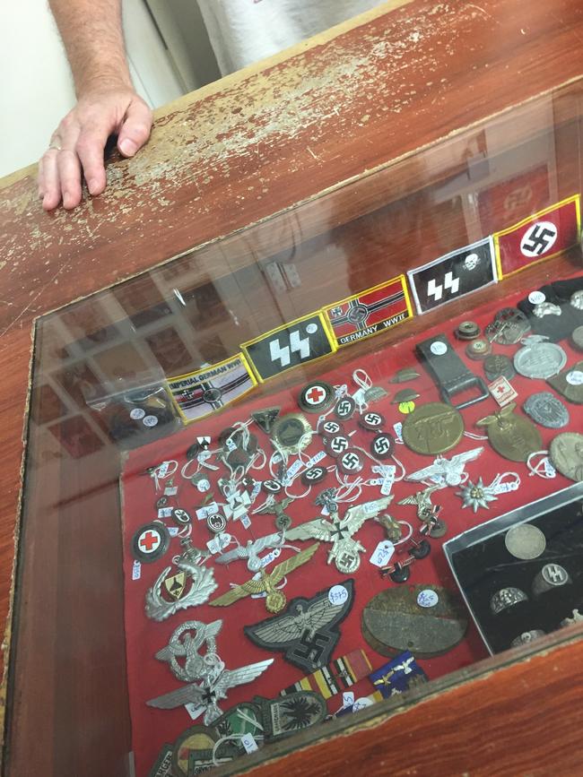 Some of the memorabilia sold by Pascoe Vale's EK Militaria.