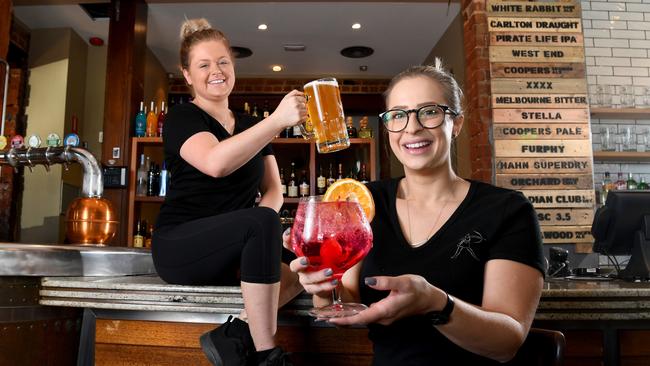 The Archer bartender India Plummer and assistant manager Alex Jones at the revamped North Adelaide pub. Picture: Tricia Watkinson