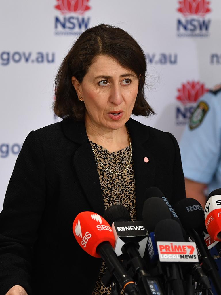 Former NSW Premier Gladys Berejiklian at a press conference in Sydney.