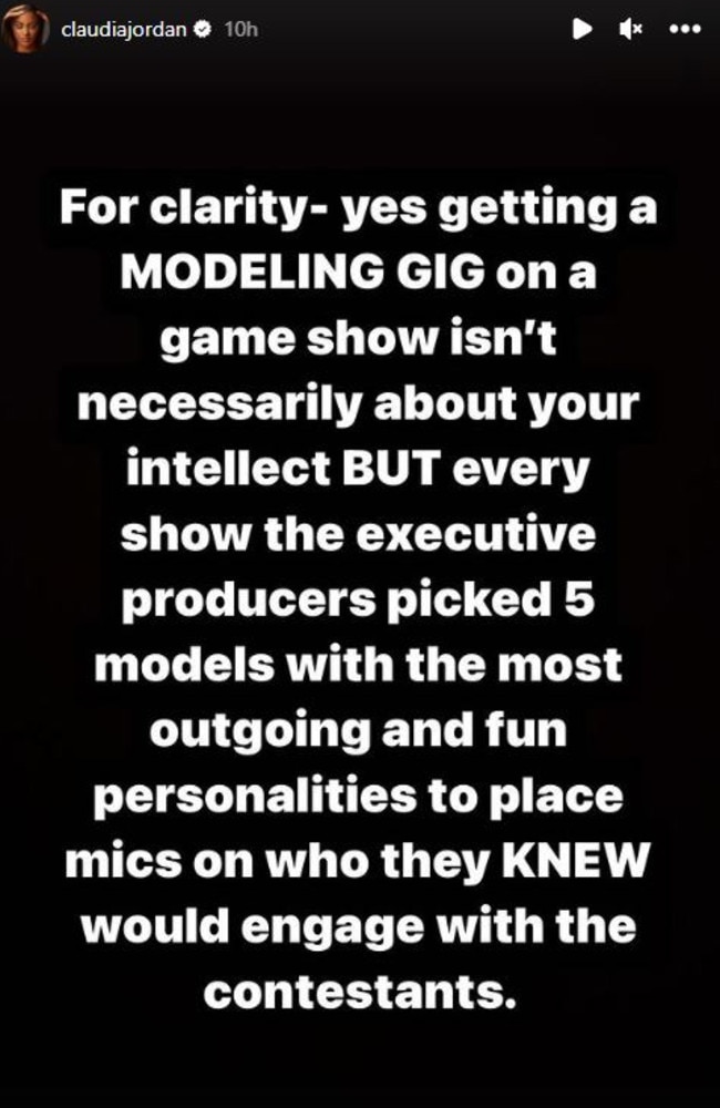 Former Deal or No Deal star Claudia Jordan responds to Meghan Markle's claims the show "body-shamed" her and treated her "like a bimbo". Picture: Instagram